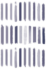 Alternating vertical brushstroke patterns in varying shades of blue, gray, and white create a modern and artistic look. Peel and stick removable wallpaper.