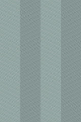 Alternating teal and light blue stripes with diagonal white lines create a Chevron pattern on a peel and stick removable wallpaper.