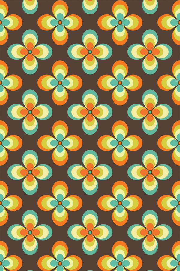Colorful retro flower