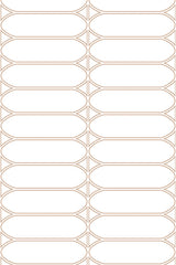 A geometric wallpaper design called Candice, with a pattern of interconnected ovals and lines in a soft brown color on a white background, peel and stick removable wallpaper.