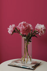 Self-adhesive solid viva magenta wallpaper with a bold, rich hue in a deep pink shade, enhancing the room���s vibrant and modern ambiance.