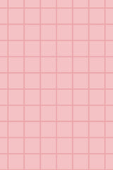 Soft baby pink plaid pattern with evenly spaced horizontal and vertical lines creating a grid on a pale background, peel and stick removable wallpaper.
