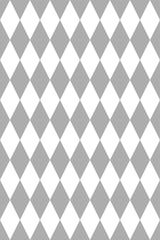 Gray argyle pattern of interlocking diamonds in varying shades of gray, forming a classic geometric design on peel and stick removable wallpaper.