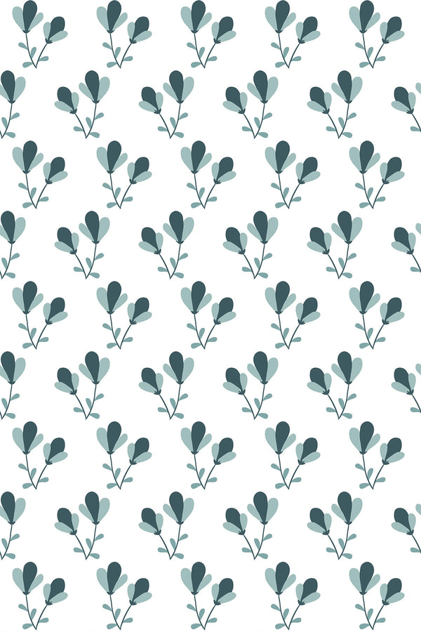 Teal scandinavian flowers