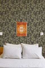 Self-adhesive wallpaper with a Bold rabbit design in muted tones, adding a subtle, nature-inspired elegance to the room.