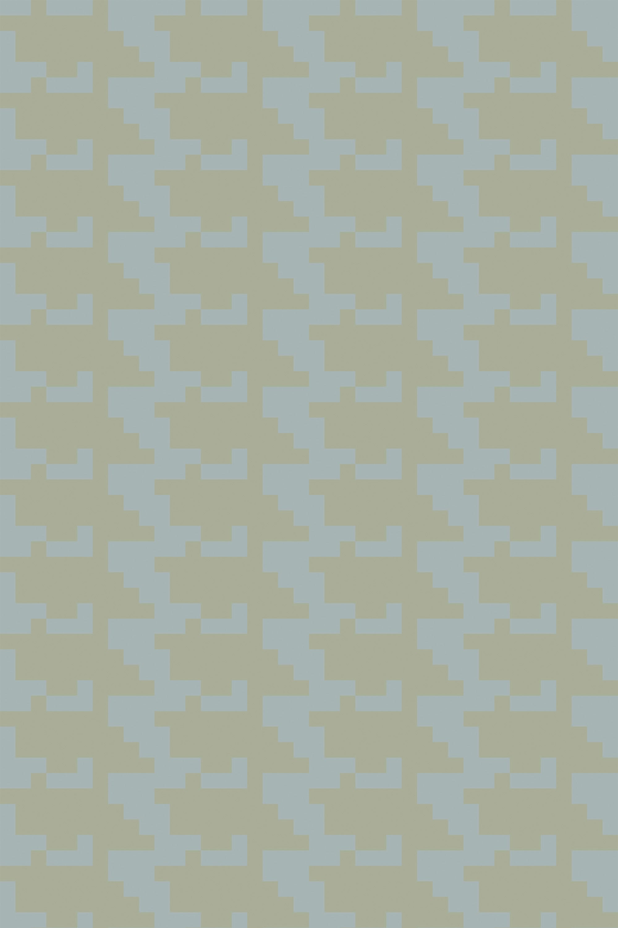 A repeating dark houndstooth pattern with jagged, geometric shapes in muted, contrasting colors, creating a bold, contemporary look. Peel and stick removable wallpaper.