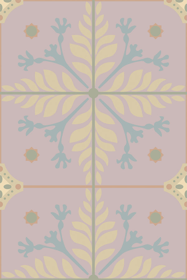 Pink floral tile