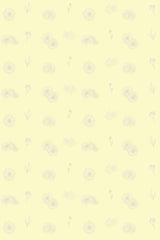A light yellow background with a delicate light gray floral pattern of dahlias in a line art style, arranged in a soft diagonal repeat. Peel and stick removable wallpaper.