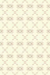 Delicate floral motifs arranged in a sophisticated lattice pattern with intertwining branches on a soft cream background, Valeriana pattern peel and stick removable wallpaper.