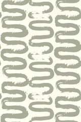 A wallpaper design with irregular, wavy brushstroke patterns in a vertical, repeating pattern on a light background. Peel and stick removable wallpaper.