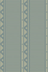 Green Geometry wallpaper with vertical stripes and alternating rows of small triangles and squares in a complementary green shade. The geometric pattern provides a modern, symmetrical aesthetic. Peel and stick removable wallpaper.