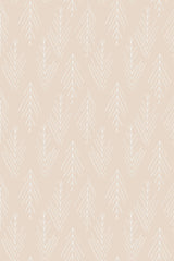 Neutral-toned wallpaper with a repeating pattern of abstract trees in a hygge style, peel and stick removable wallpaper.