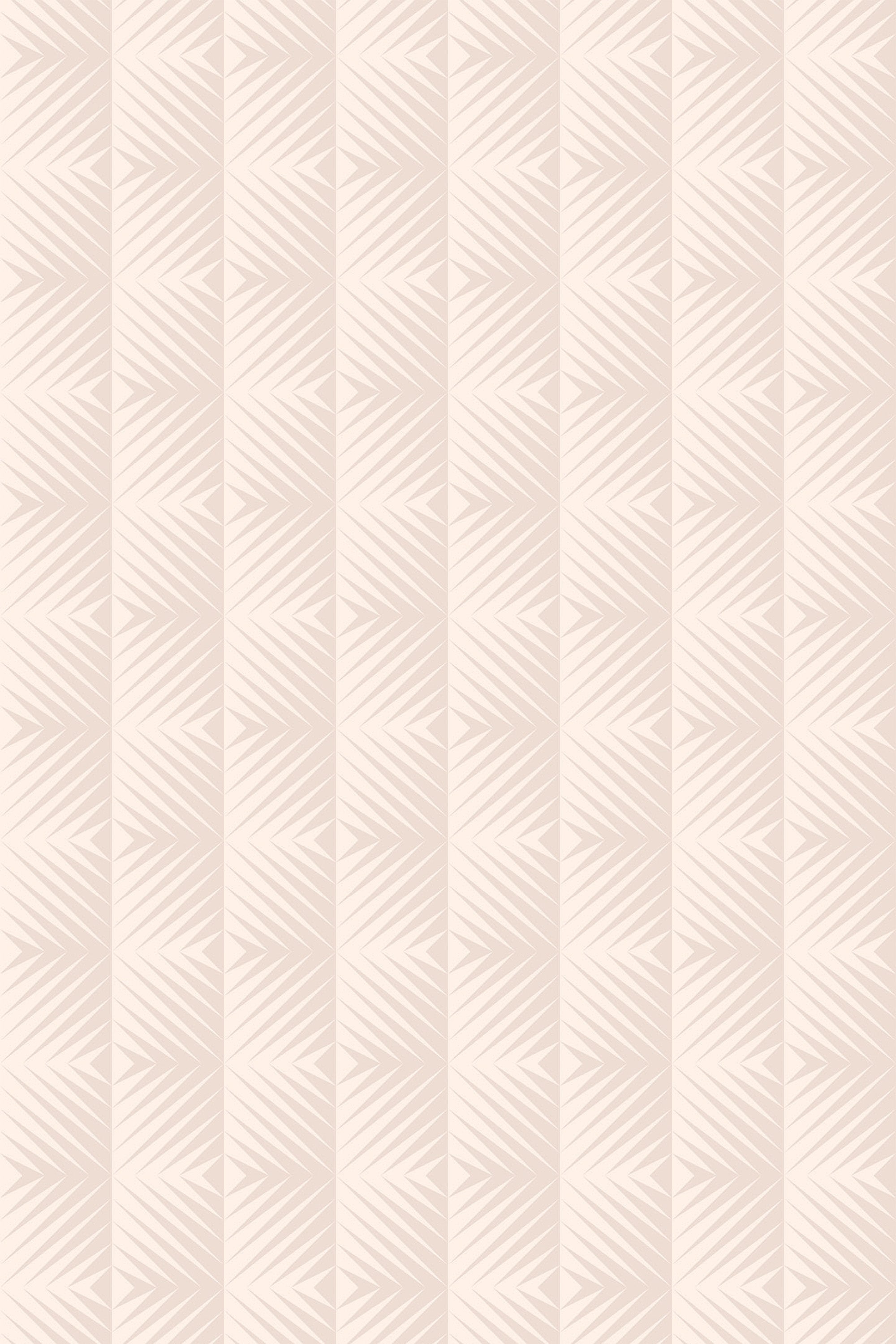 Beige and white geometric patterned peel and stick removable wallpaper with a funky tile motif.