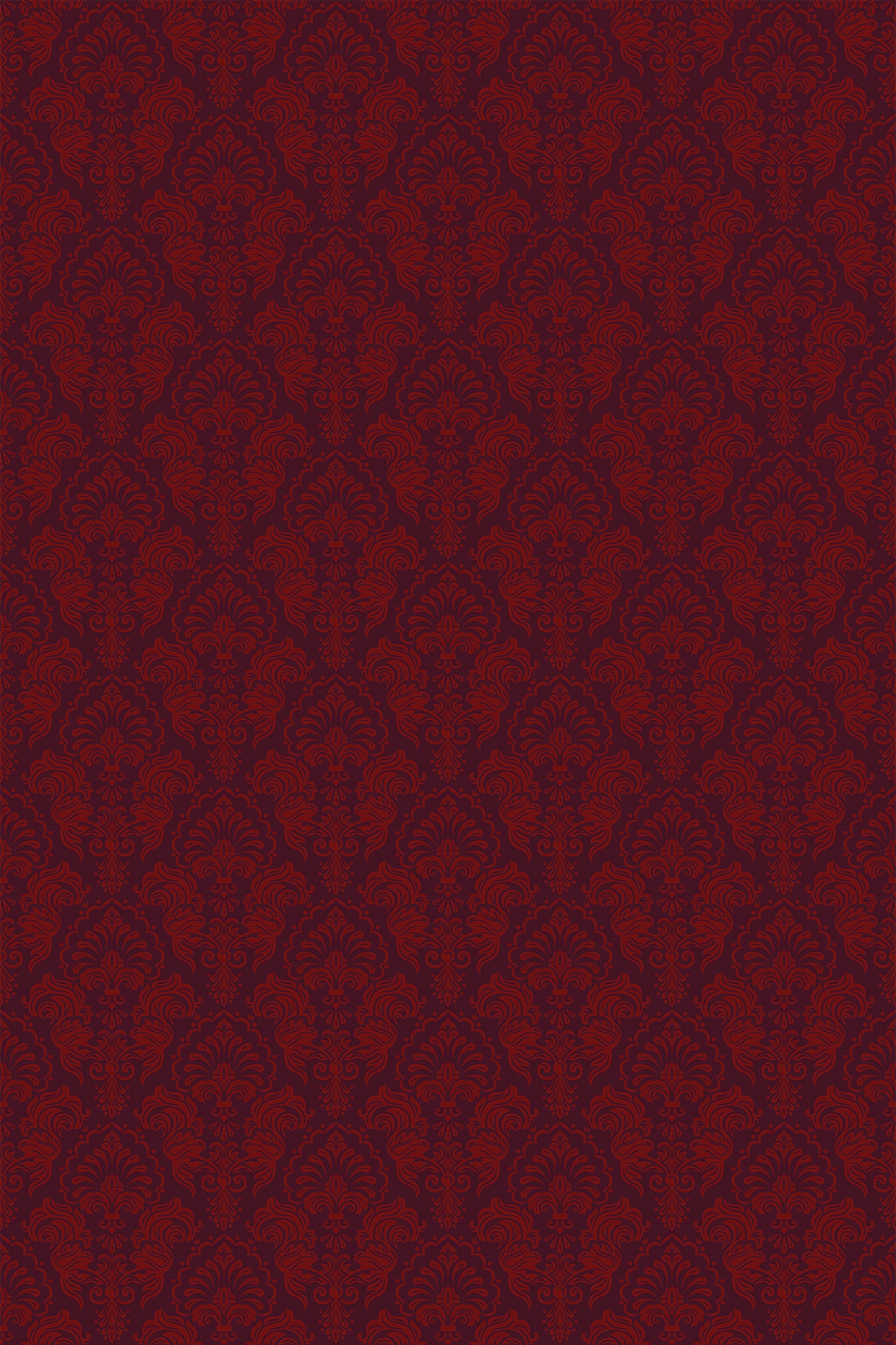 Elegant burgundy damask pattern on peel and stick removable wallpaper.