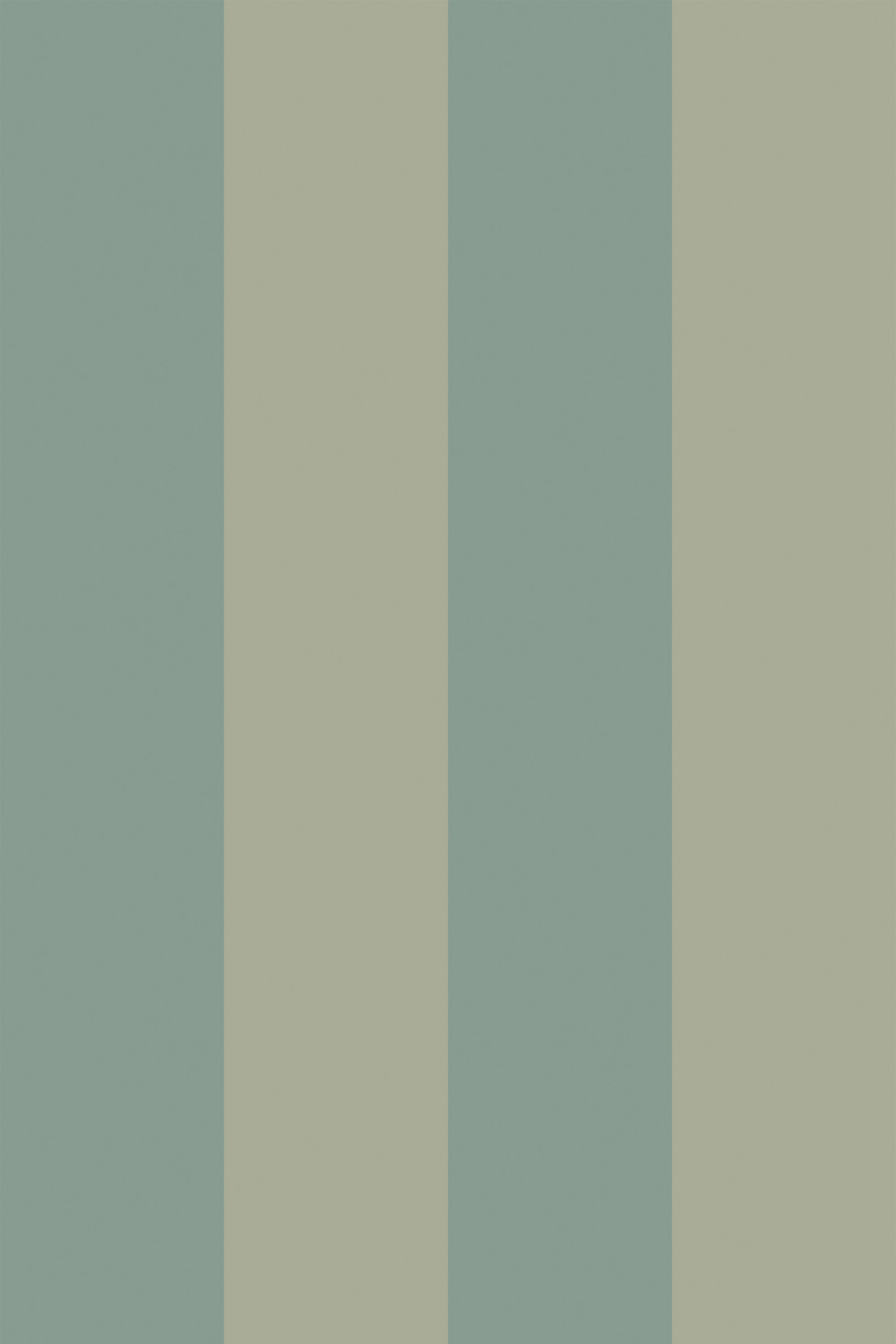 Alternating wide green and lighter green vertical stripes on a wallpaper, peel and stick removable wallpaper.