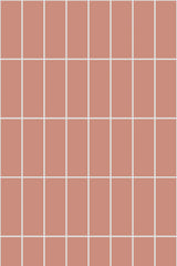 A pattern of small, evenly spaced pink squares separated by thin white lines on peel and stick removable wallpaper.