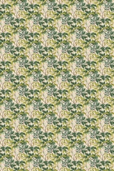 Green and yellow intertwining branches on a light background, forming a seamless, decorative pattern for a peel and stick removable wallpaper.