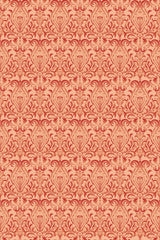 Elegant peach-colored damask pattern on a repetitive background, suitable for stylish decor, peel and stick removable wallpaper.
