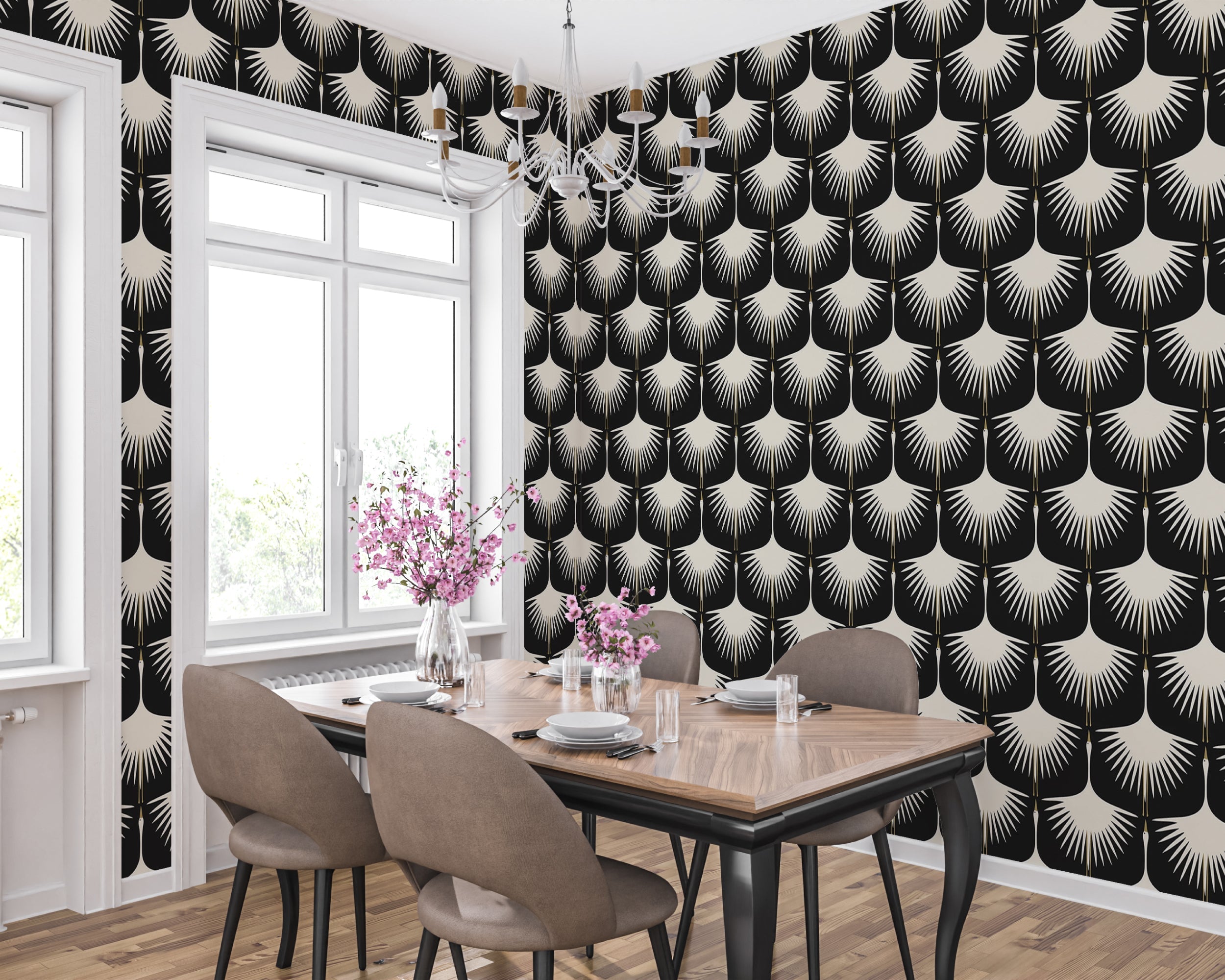 Enhance Your Space with Elegant Self-Adhesive Black Wallpaper