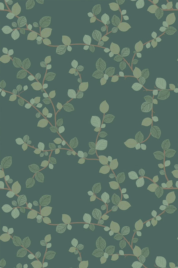 green botanical leaf wallpaper for walls