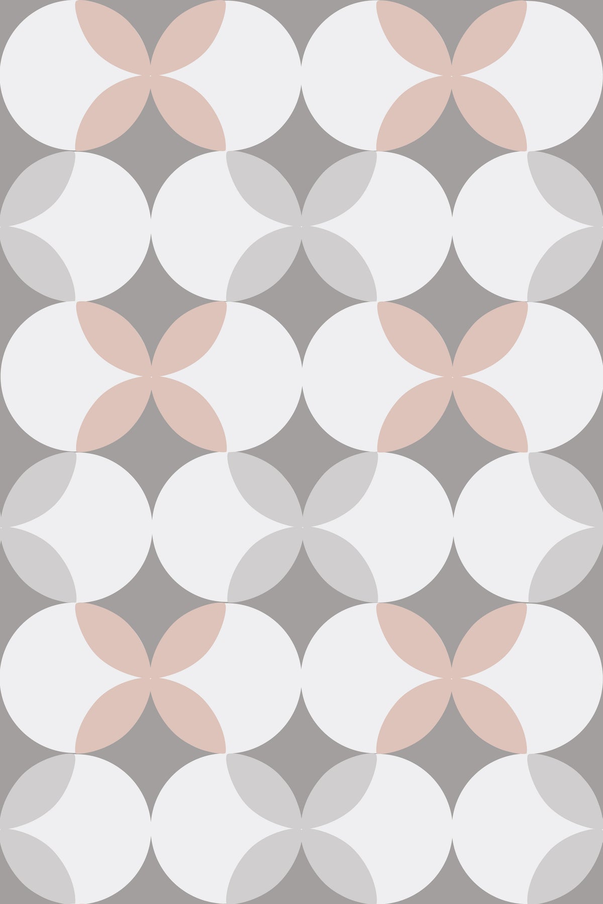 Geometric wallpaper pattern with overlapping white circles