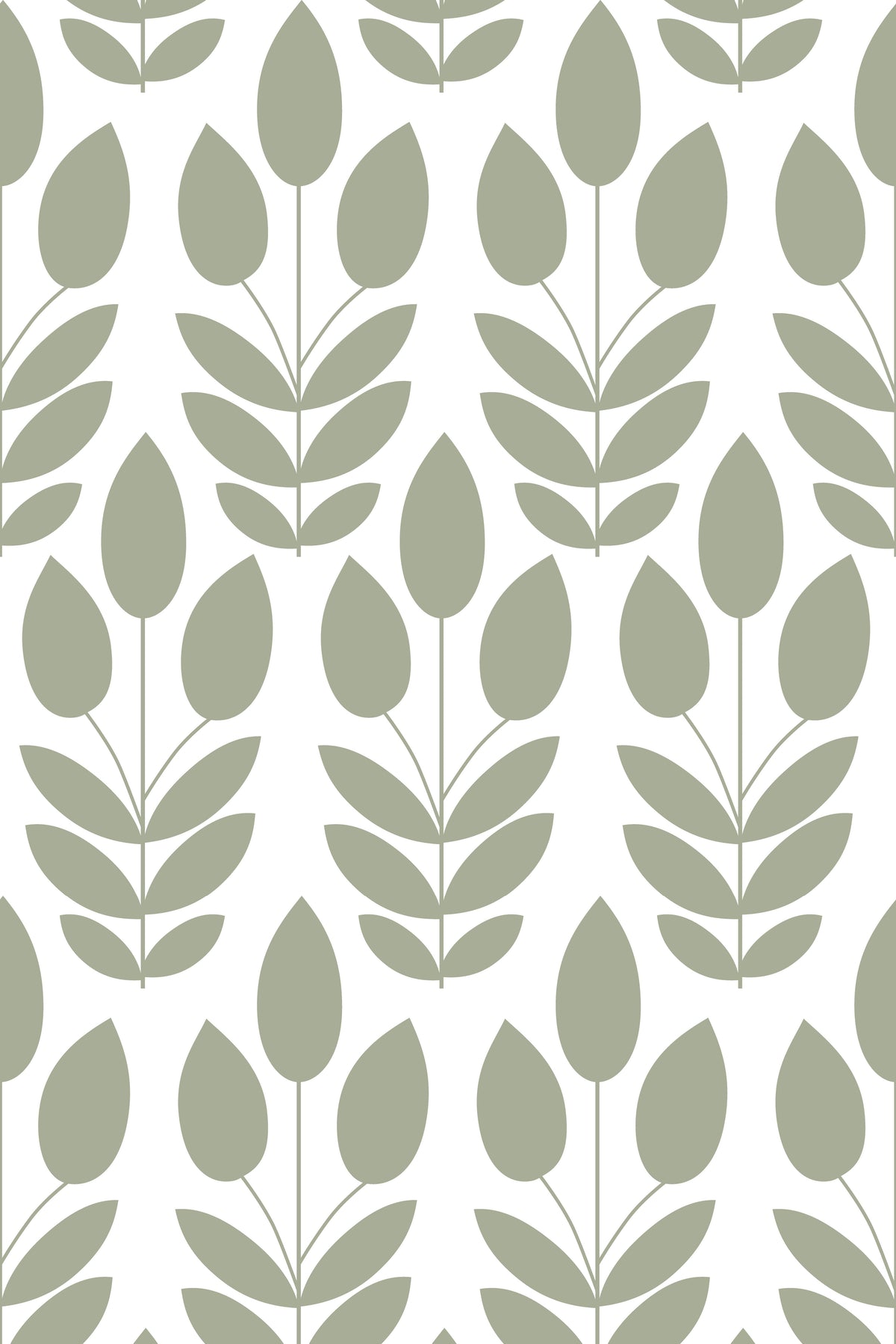 Sage green botanical wallpaper pattern.
