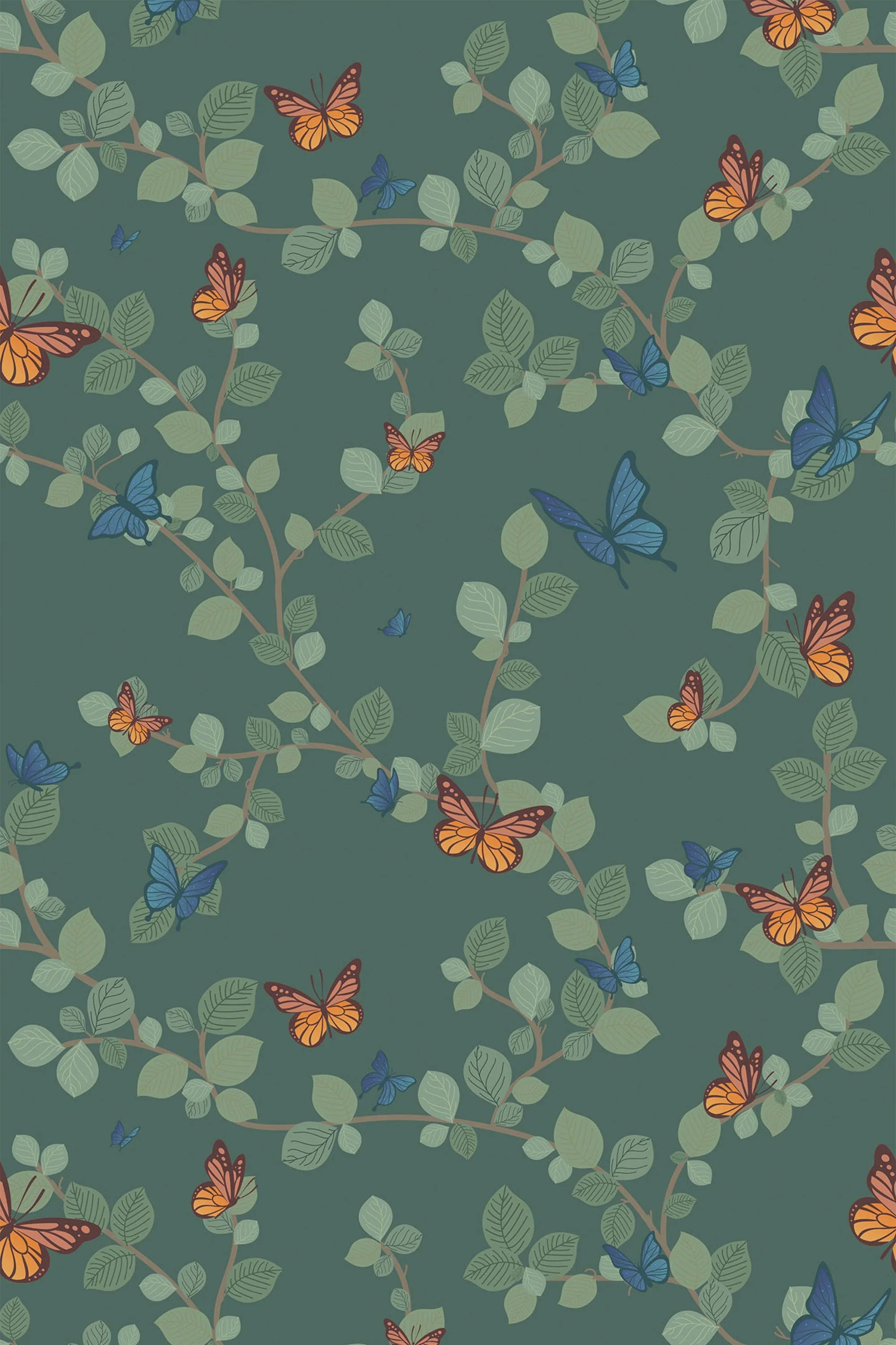 Whimsical green wallpaper