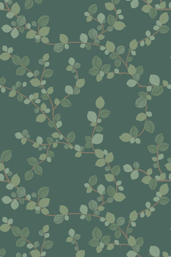 green botanical leaf wallpaper for walls
