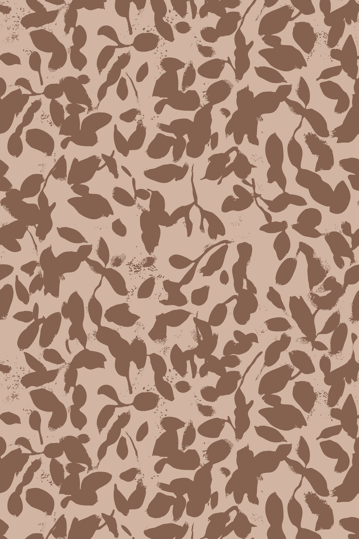 Brown leaf pattern on a beige background