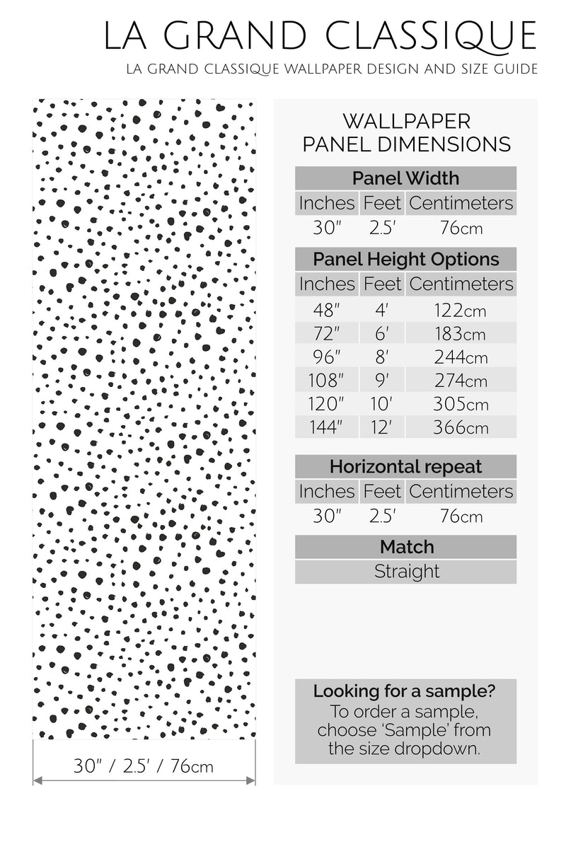 seamless dots peel and stick wallpaper specifiation