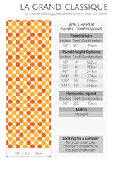 yellow and orange dots peel and stick wallpaper specifiation