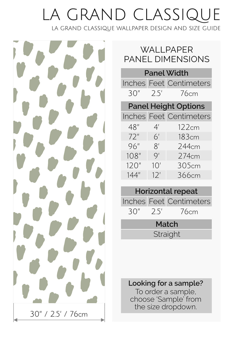 spots peel and stick wallpaper specifiation