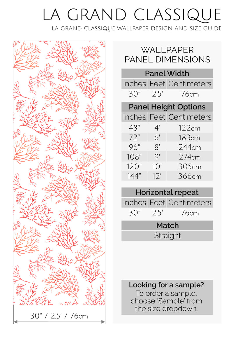 pink coral peel and stick wallpaper specifiation