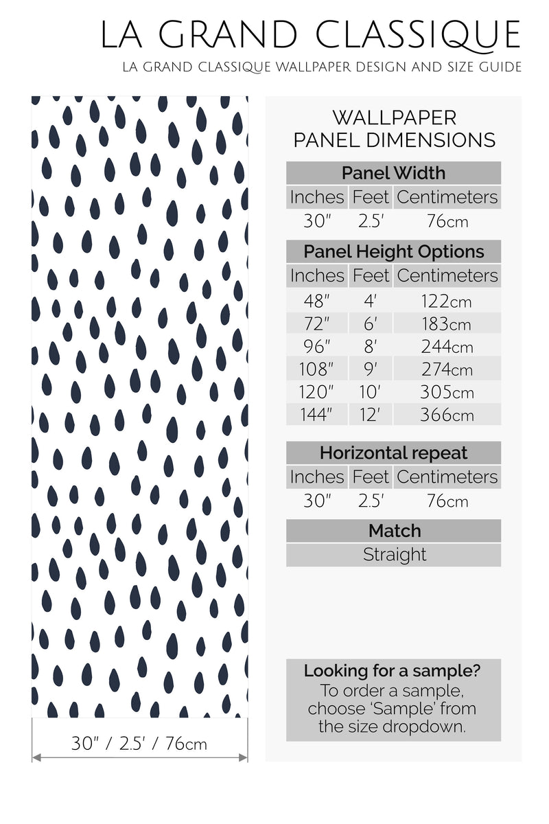 seamless rain drops peel and stick wallpaper specifiation