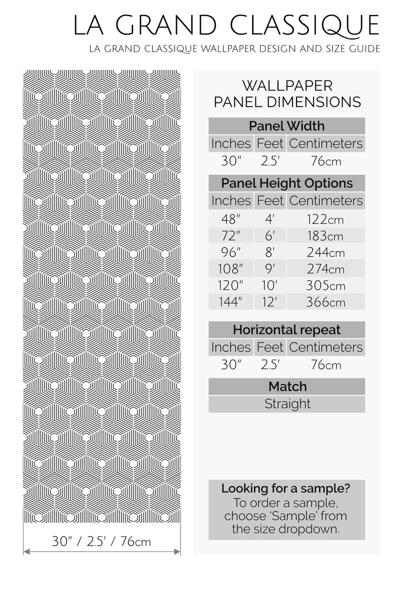 seamless hexagon peel and stick wallpaper specifiation