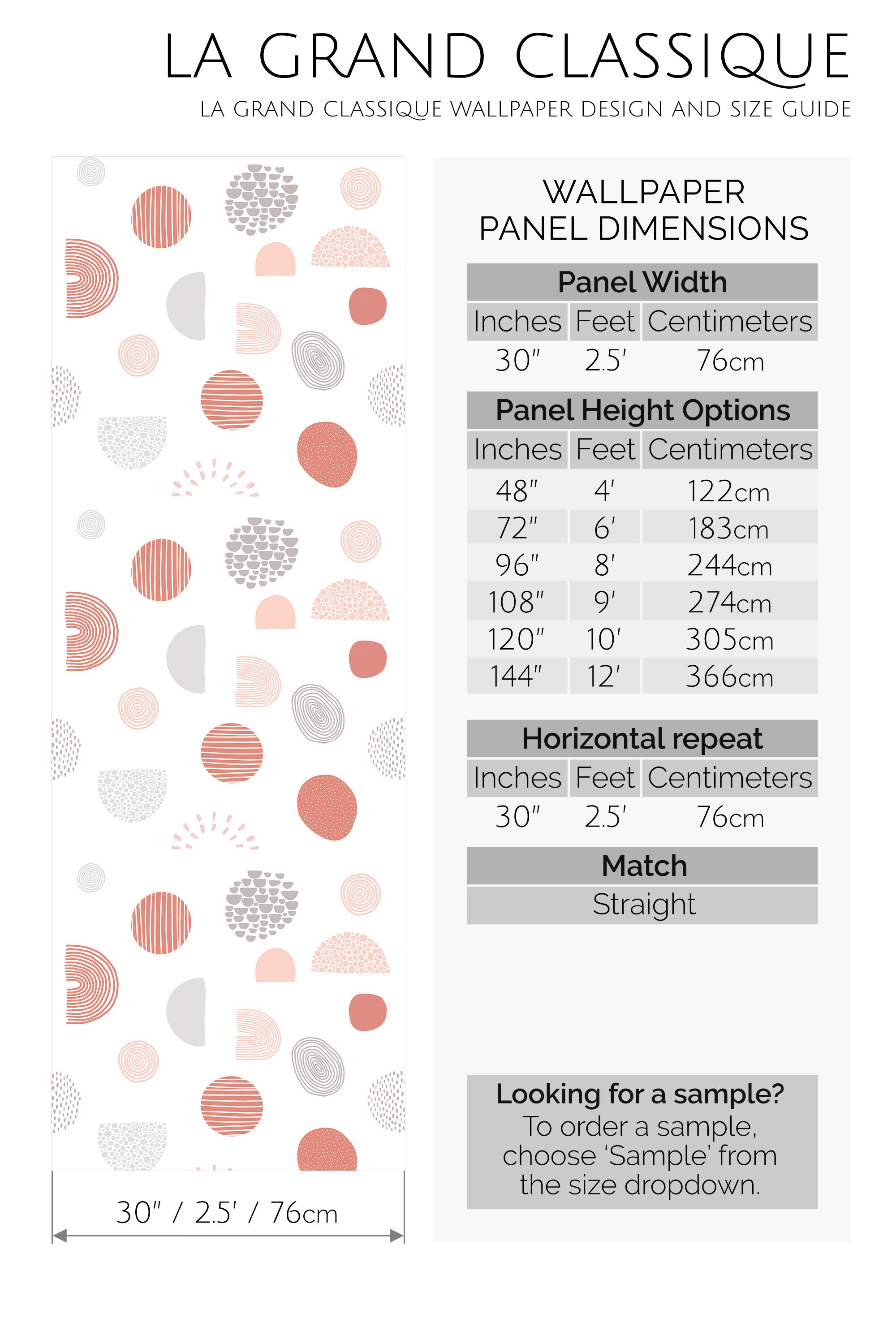 boho shapes peel and stick wallpaper specifiation