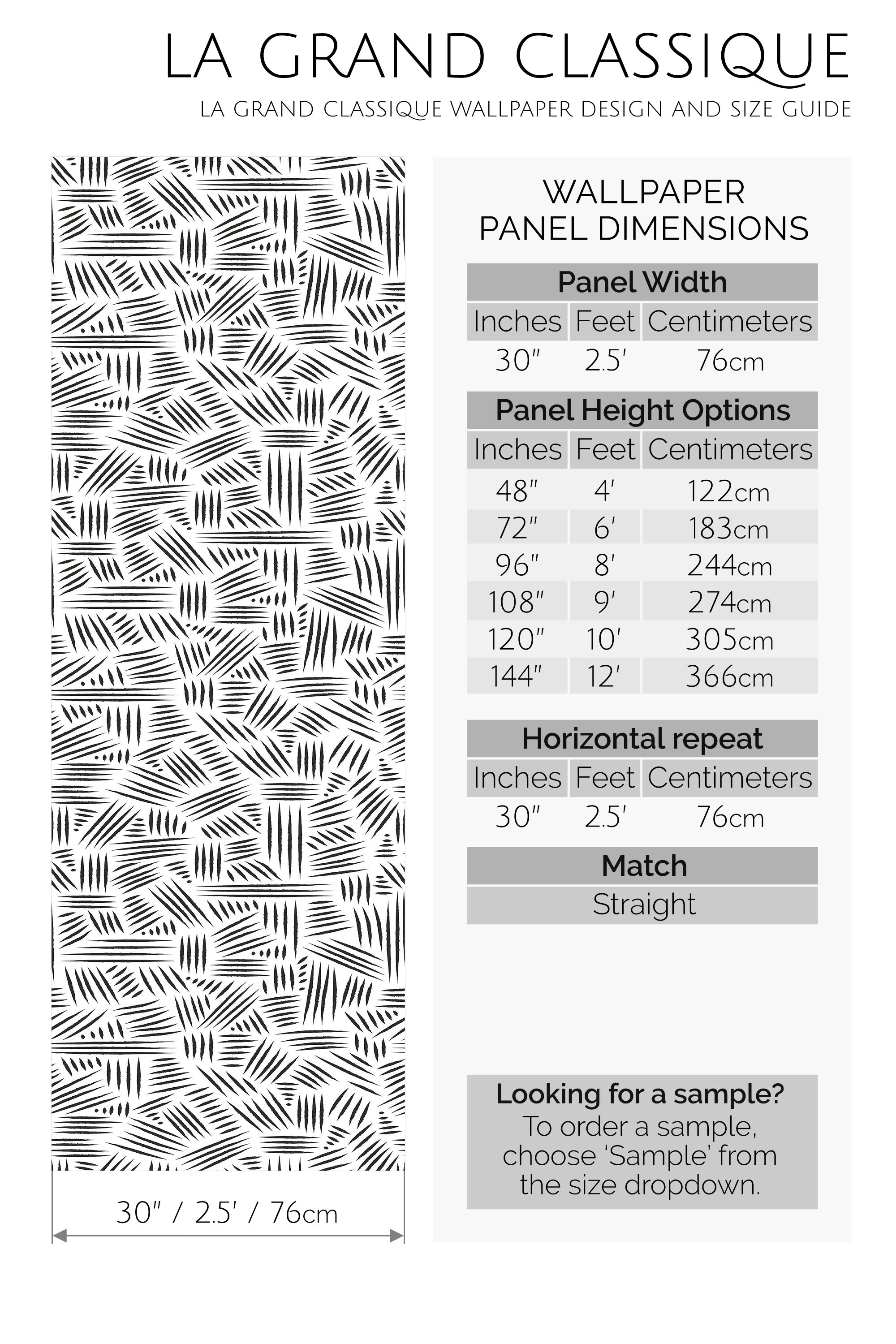 short line peel and stick wallpaper specifiation