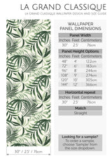 green tropical leaf peel and stick wallpaper specifiation