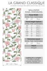 girly floral peel and stick wallpaper specifiation