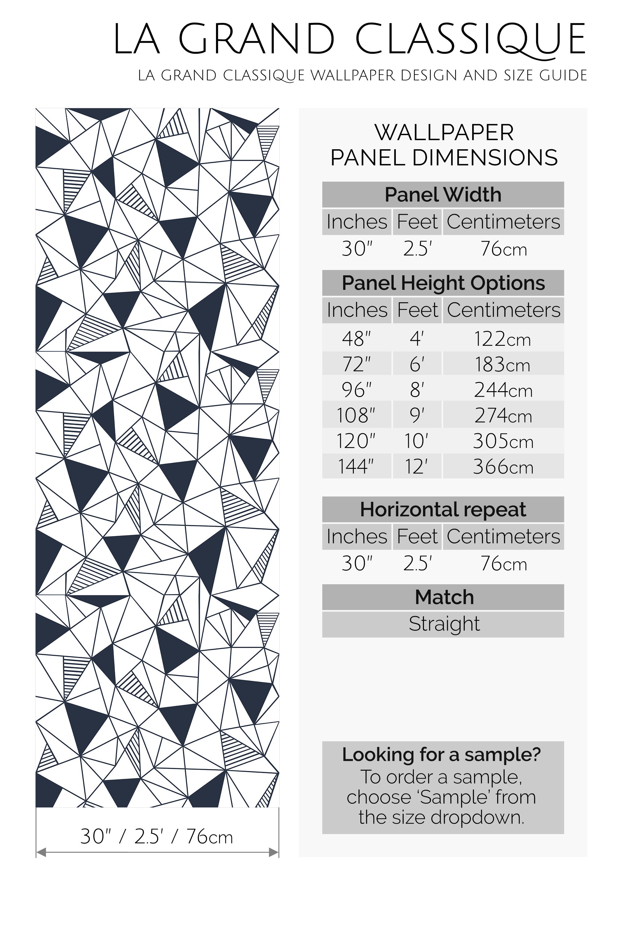 navy mosaic peel and stick wallpaper specifiation