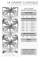 gray and black palm trees peel and stick wallpaper specifiation