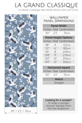 heron pattern peel and stick wallpaper specifiation