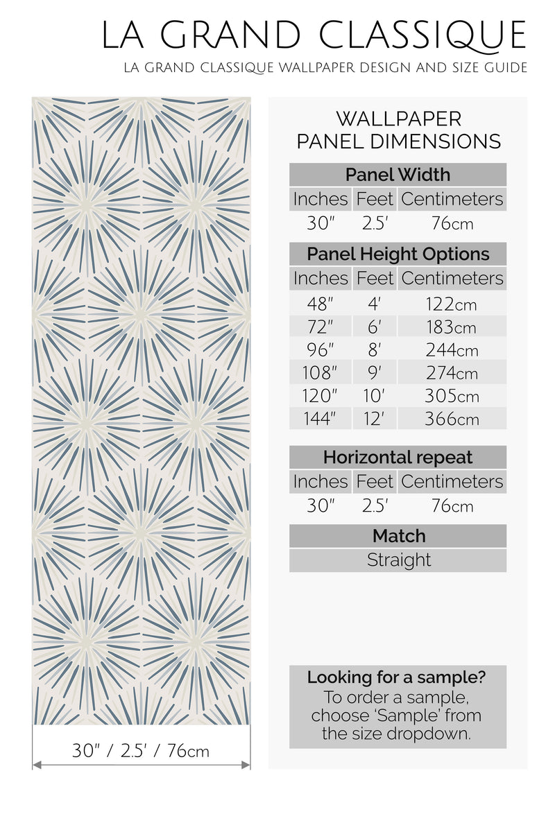 blue star peel and stick wallpaper specifiation