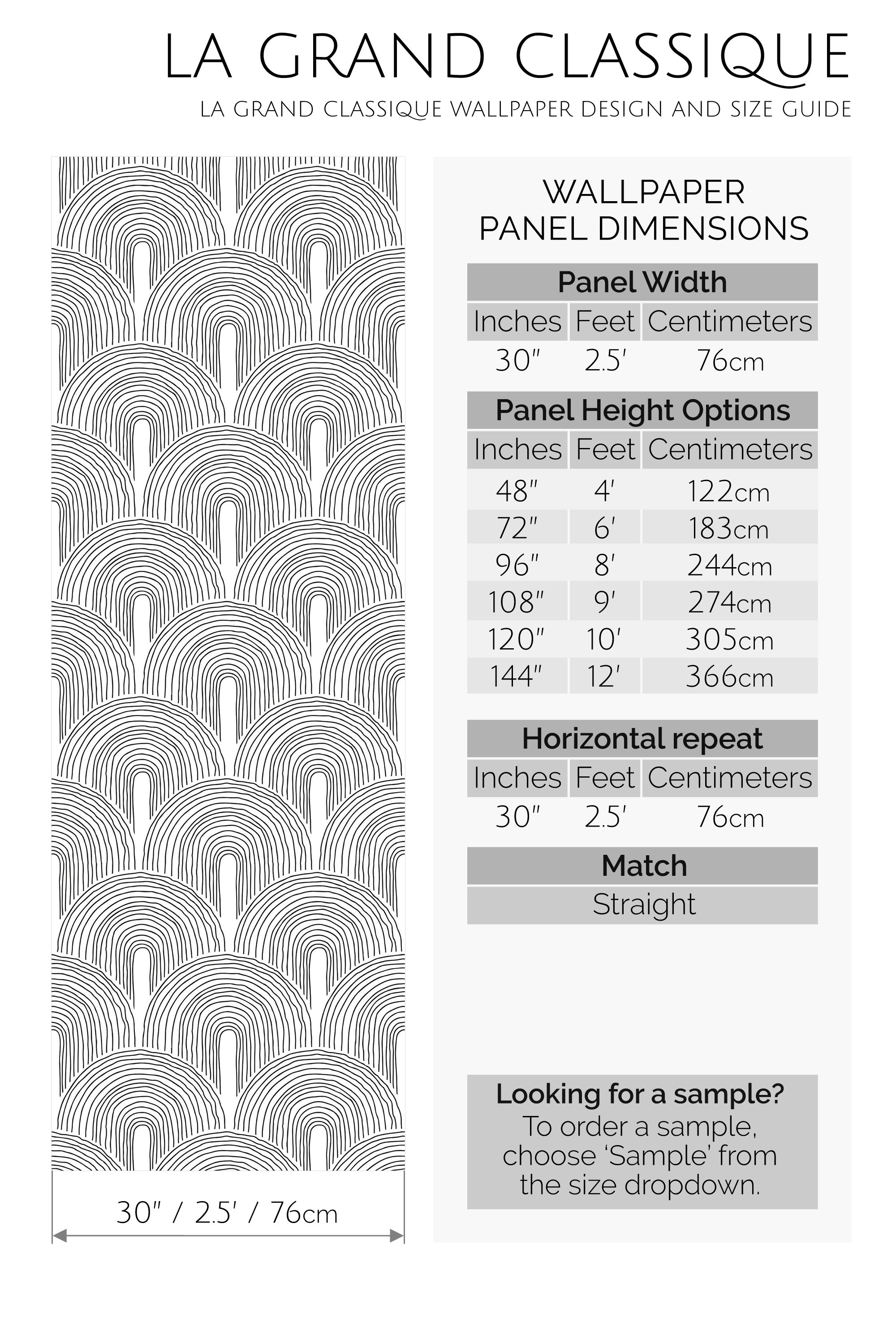 art deco line arch peel and stick wallpaper specifiation