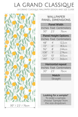 Orange tree leaf peel and stick wallpaper for walls