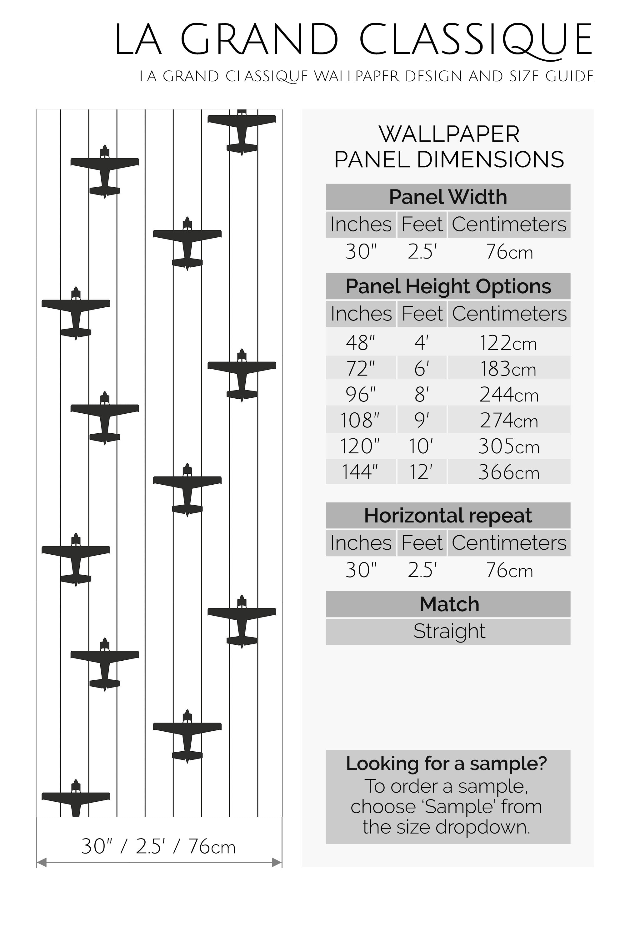 vintage plane peel and stick wallpaper specifiation