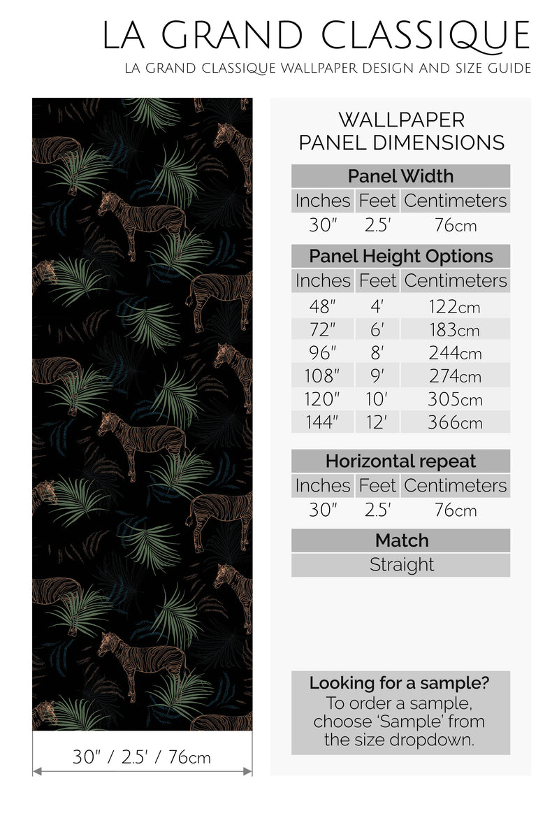 jungle animal peel and stick wallpaper specifiation