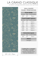 yarrow print peel and stick wallpaper specifiation