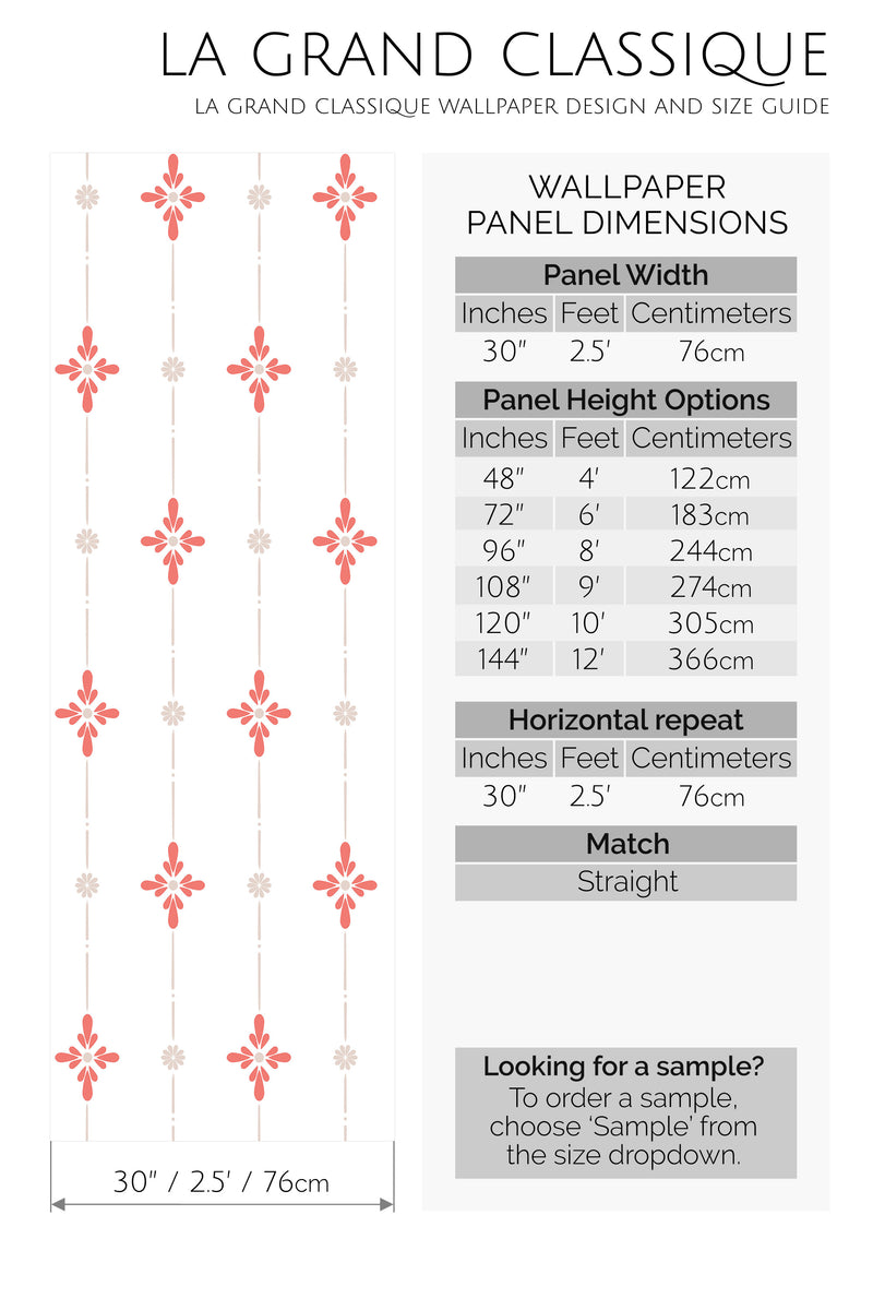 flower line peel and stick wallpaper specifiation