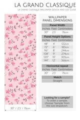 pink floral peel and stick wallpaper specifiation